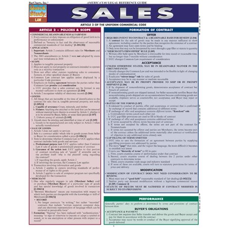 BARCHARTS Sales Quickstudy Easel 9781423217732